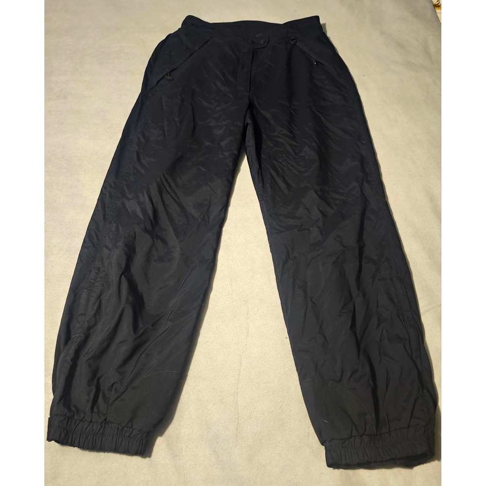 Vintage Columbia Women L Black Nylon Ski Snow Pants 90s Outdoor Winter